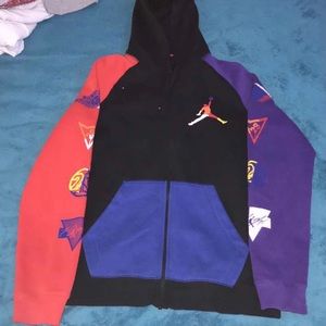 Jordan multi colored zipper jacket with hood